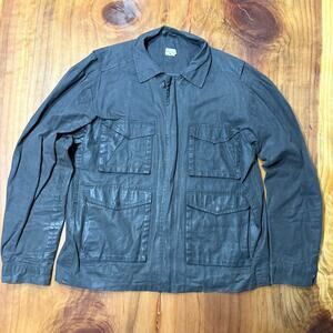 Bridge and Burn Mens Jacket L Coat Wax Cotton Zip  Lined Winter Waterproof E3-5